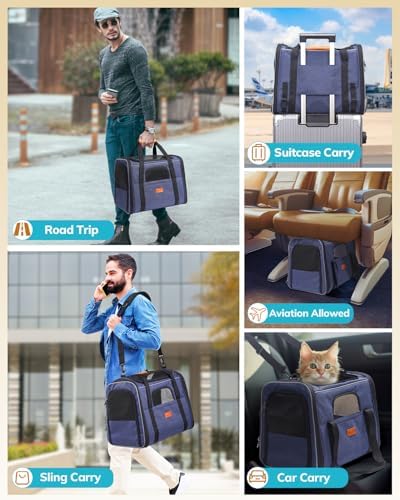 Morpilot Cat Carrier Soft for Large Medium Cats and Puppy up to 18lbs