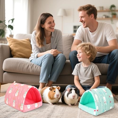 UPINS 2 Pack Guinea Pig Bed, Guinea Pig Hideout