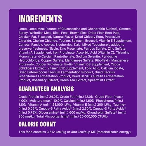 Wellness Complete Health Adult Dry Dog Food, Wholesome Grain Kibble, Natural, Lamb and Barley Recipe, 26 lb Bag