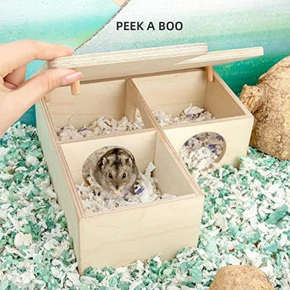 Niteangel Multi-Chamber Hamster House Maze: 1 Entrance 3 Rooms Maze Habitat