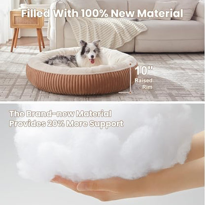 45 inches Calming Donut Dog Bed for Extra Large Dogs,Mocha