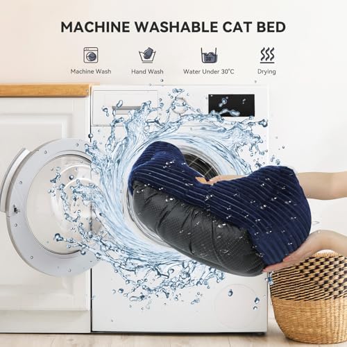 Zerbuger 20in Blue Rectangle Cat Dog Bed Machine Washable Sleeping Sofa