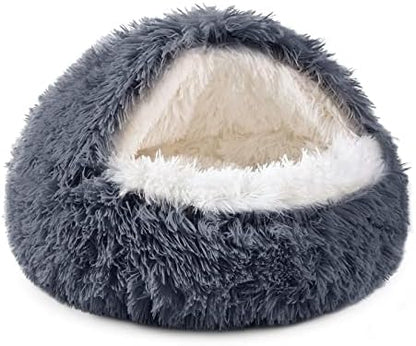 NOYAL Hooded Donut Bed, Calming Cave for Cats & Small Dogs