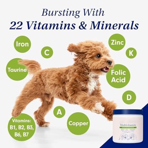Dog Multivitamin-22‑in‑1 Multivitamin Chews for Dogs, Digestive and Immune Supplement Supports Skin Coat Joint Immunity for All Breeds