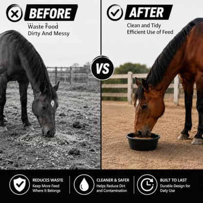 1 Pcs 1 Gallon Rubber Feed Pan with Cleaning Brush for Animals