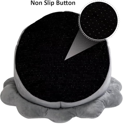 Cat Beds for Indoor Cats - Small Cat Bed with Anti-Slip Bottom, Sunflower-Shaped Cat/Dog Cave with Hanging Toy, Puppy Bed with Removable Cotton Pad, Super Soft Calming, Multiple Sizes(Grey M)
