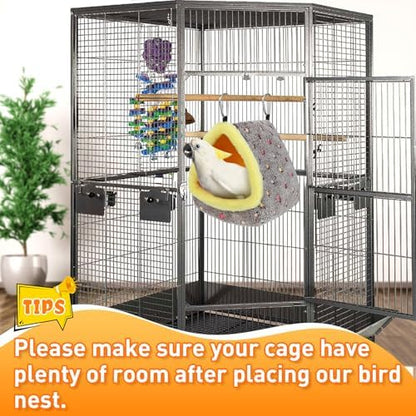 MEWTOGO Large Winter Warm Bird Nest House with Support Board for Cage