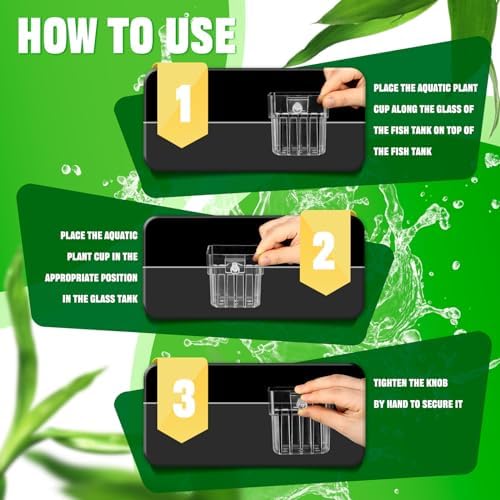 8 Pcs Clear Acrylic Aquarium Plant Holder Hanging Fish Tank Plant Holder