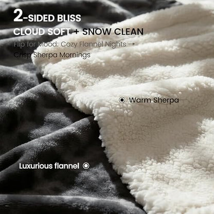 gogobunny Waterproof Blanket for Bed Couch, Sherpa Fleece Throw, 50x60