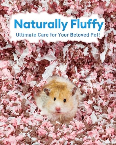 BUCATSTATE Hamster Bedding 70L, Truly 99% Dust-Free Paper Bedding, Blossom