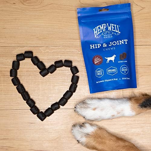Hemp Well Hip & Joint Dog Soft Chews with Glucosamine & Hemp, MSM, 60 Count
