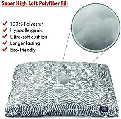 Majestic Pet Rectangular Dog Bed, X-Large, 50x42x5 in, Washable, Gray