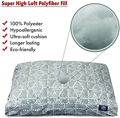 Majestic Pet Rectangular Dog Bed, X-Large, 50x42x5 in, Washable, Gray