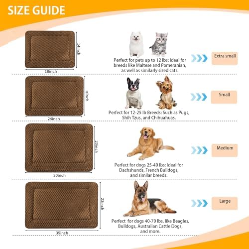Dog Bed Mat - Reversible Dog Crate Bed Mats, Soft & Breathable Kennel Pad, Durable Crate Bed for Small Medium Large Dogs & Cats