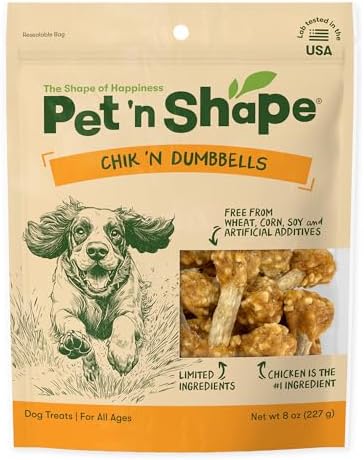 Pet 'n Shape Chik 'n Rice Dumbbells Dog Treats - 8 Ounce