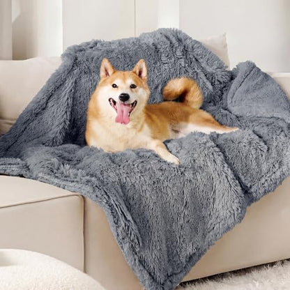 Bedsure Waterproof Dog Blankets for Medium Dogs, Fluffy Faux Fur, 40x50