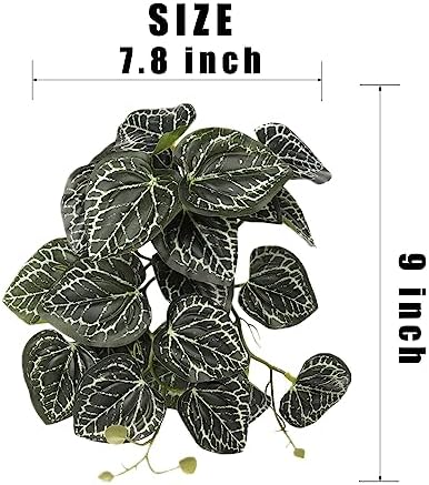 2Pack Fake Anthurium Crystallinum, Reptile Terrarium Decor Plants