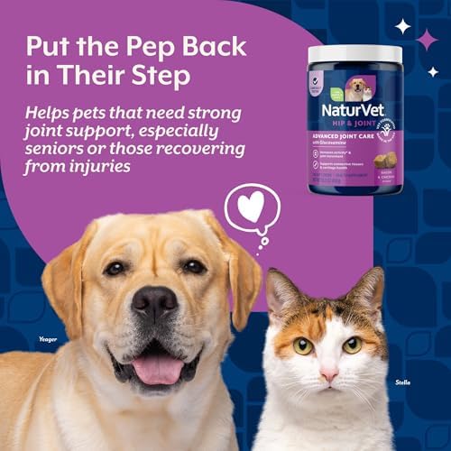 NaturVet Advanced Joint Care with Glucosamine, Dogs & Cats, 180ct