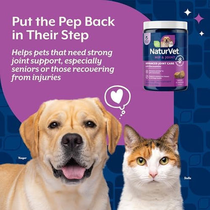 NaturVet Advanced Joint Care with Glucosamine, Dogs & Cats, 180ct