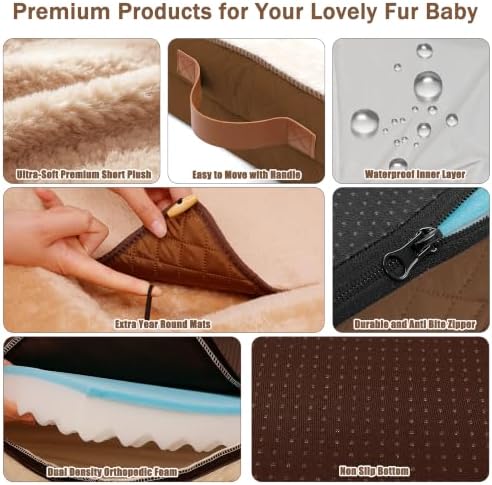 Large Dog Sofa Bed with Reusable Potty Pad - 44.5" x 33.5" x 6.7" Brown