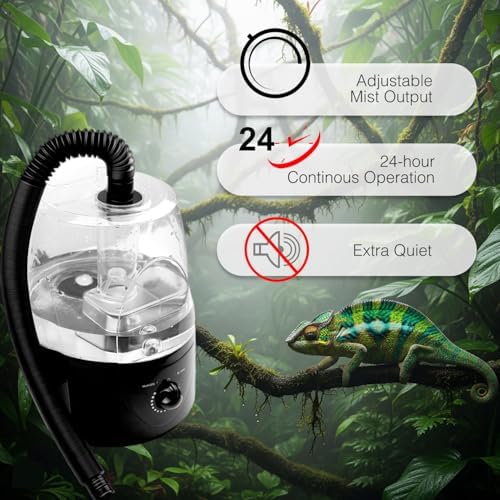 MRREPTILE Reptile Fogger Humidifiers Mister, Misting System for Reptiles, Terrarium Fogger Humidifier, 3.5L Large Capacity Reptifogger
