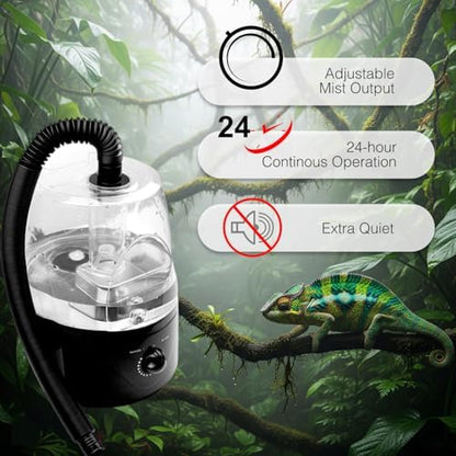 MRREPTILE Reptile Fogger Humidifiers Mister, Misting System for Reptiles, Terrarium Fogger Humidifier, 3.5L Large Capacity Reptifogger