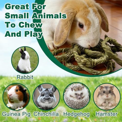 4Pcs Rabbit Timothy Hay Toy Natural Grass Guinea Pig Chew Toys