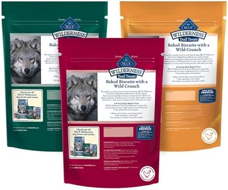Blue Buffalo Wilderness Crunchy Dog Biscuits Variety Pack, Grain-Free, 3 ct