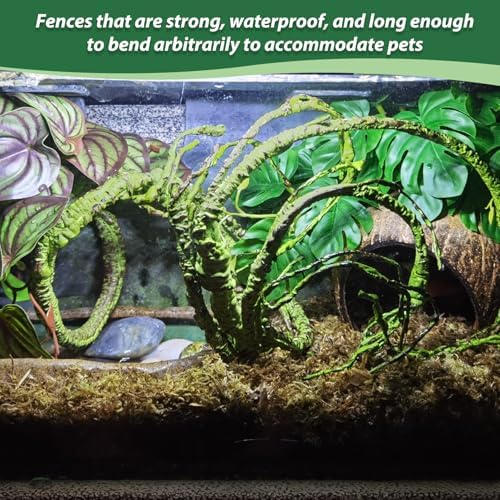 PINVNBY Flexible Bend-A-Branch Jungle Vines Pet Habitat Decor Reptile Plants Terrarium for Lizard, Frogs, Snakes and More Reptiles Climbing (Fat: 43.31 x 0.79 Inch)