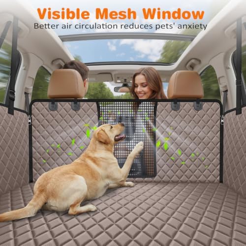 URPOWER 4 in 1 Dog Car Seat Cover for Back Seat, Waterproof Hammock