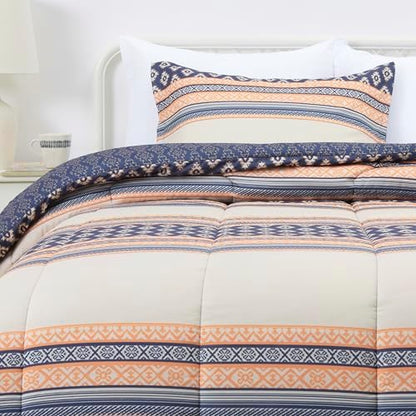 Amazon Basics Lightweight Microfiber Comforter Set, 2-Piece, Twin/Twin XL, Gray Geometrics