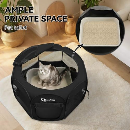 Siedihit Dog Playpen Tent Crate Cage Indoor Outdoor Whloe Black Small