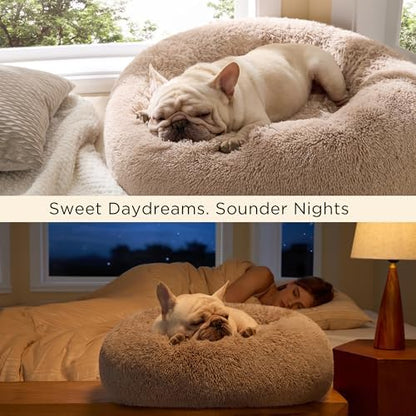 Bedsure Calming Dog Bed Medium Size Dog Donut Washable Pet Bed,30in 2 Pack