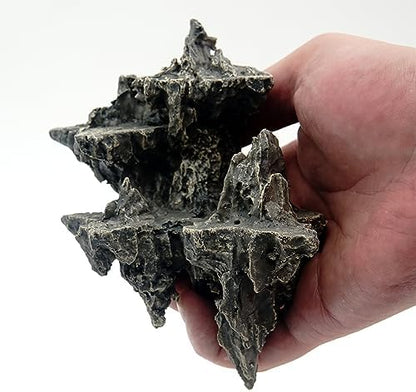 Allcolor Aquarium Rock Decor, 3-Piece Elf Island for 5-10 Gallon Tanks
