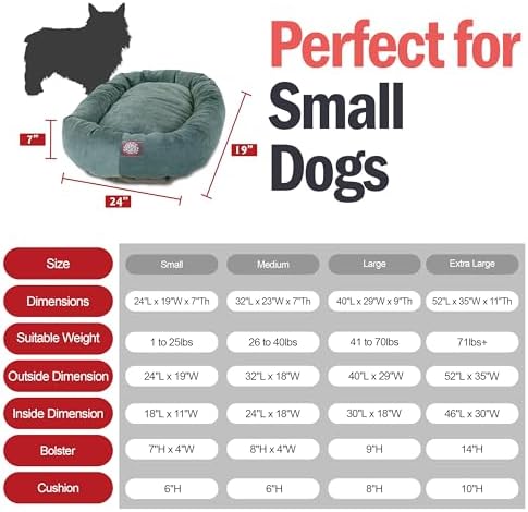 Majestic Pet Micro Velvet Dog Bed, 24 Inch Small, Round, Washable, Azure