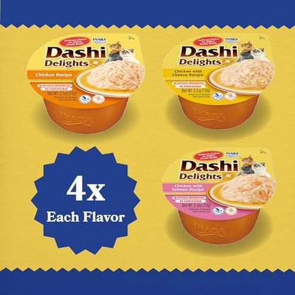 INABA Dashi Delights Lickable Cat Treats, Chicken Variety, 12ct