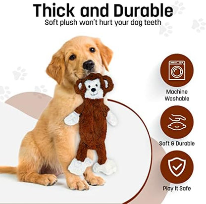 FGA MARKETPLACE Monkey Flat NO Stuffing NO Squeak Plush Dog Toy, Funny Style Will Entertain Your Pet for Hours, Recommended for Small and Medium Dog 21 INCH Long