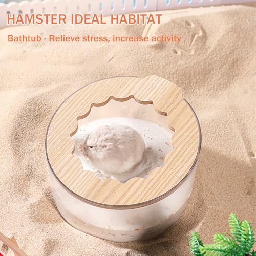 Marchul Hamster Sand Bath Container, Hamster Sand Bath Box with Cleaning Scoop, Transparent Hamster Bathtub Bathroom Toilet, Easy to Clean, Hamster Litter Box for Dwarf Hamster, Syrian Hamster, Gerbil