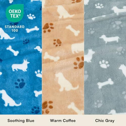 Luciphia Dog Blanket 3 Pack, Soft Cozy Fleece Throw for Puppy Cat,30"x20"