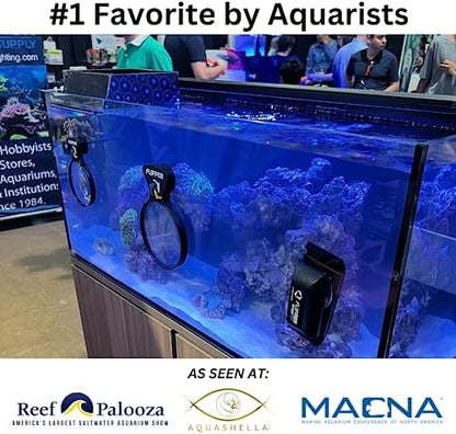 Flipper DeepSee 5" Magnetic Aquarium Viewer – Optical-Grade Magnifying Lens for Glass & Acrylic Tanks up to 5/8" Thick – Hands-Free Underwater Viewing for Fish, Corals & Aquarium Photography – Black