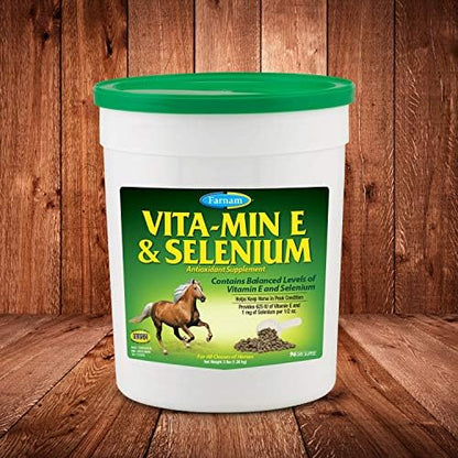 Farnam Vita-Min E & Selenium Antioxidant Supplement for Horses, Horse Vitamin E Supplement, Muscle Health and Peak Condition, 3 lb, 96 Day Supply