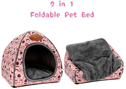 Guinea Pig Bed Hideout, Washable Hamster Cave for Small Animals