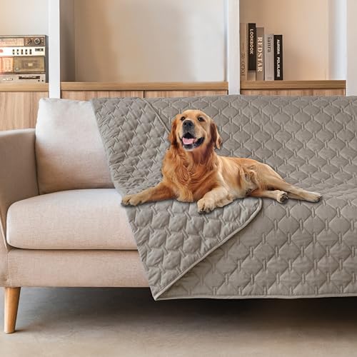 gogobunny Waterproof Pet Blanket for Bed, Washable Couch Cover for Dog Cat
