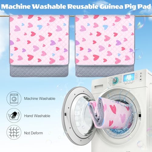 2 Pack Guinea Pig Bedding, Washable Guinea Pig Cage Liner Reusable Guinea Pig Mat Waterproof Guinea Pig Bedding for Cage, Super Absorbant Guinea Pig Pee Pads for Small Animals Hamster Rabbit Squirrel
