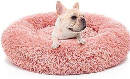 Nisrada Dog Bed for Small Medium Large Dogs, 27 inch Calming Dogs Bed, Washable-Round Cozy Soft Pet Bed for Puppy and Kitten with Slip-Resistant Bottom