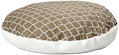 MidWest Homes for Pets Over-Stuffed Dog Bed feat Teflon with Brown/Fleece Pattern, Medium