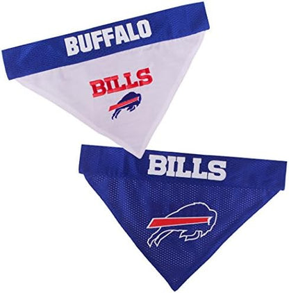 Pets First NFL Buffalo Bills Reversible Bandana Size XX-Large for Dogs & Cats. 2 Sided Sports Bandana, Premium Embroidery Team Logo, Many NFL Teams Available