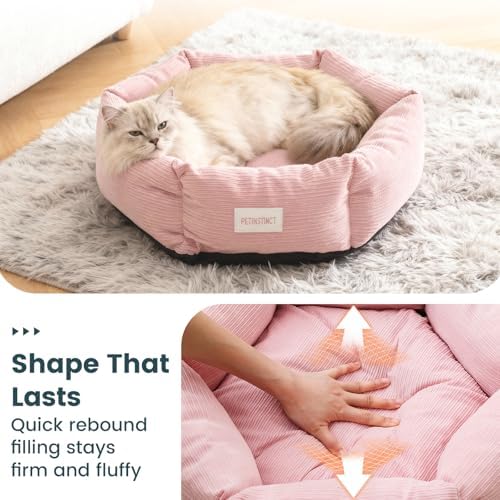 Pet Bed for Cats and Medium Dogs, 30" Large Cat Bed, Pink