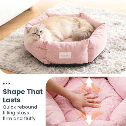 Pet Bed for Cats and Medium Dogs, 30" Large Cat Bed, Pink
