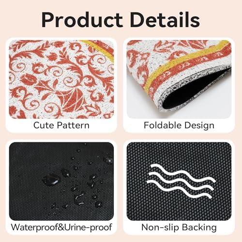 Cat Litter Mat, 33"x22" High Density PVC Litter Rug Trapping Mat, Non-Slip, Waterproof & Urine-Proof Kitty Litters Catcher Mats, Keep Floor Clean, Soft on Kitten Paws, Cat Essentials Brown